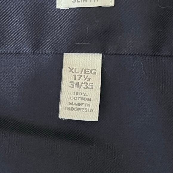 Men's Perry Ellis Portfolio Blue Slim Fit Long Sleeve Button Down XL - Picture 4 of 7